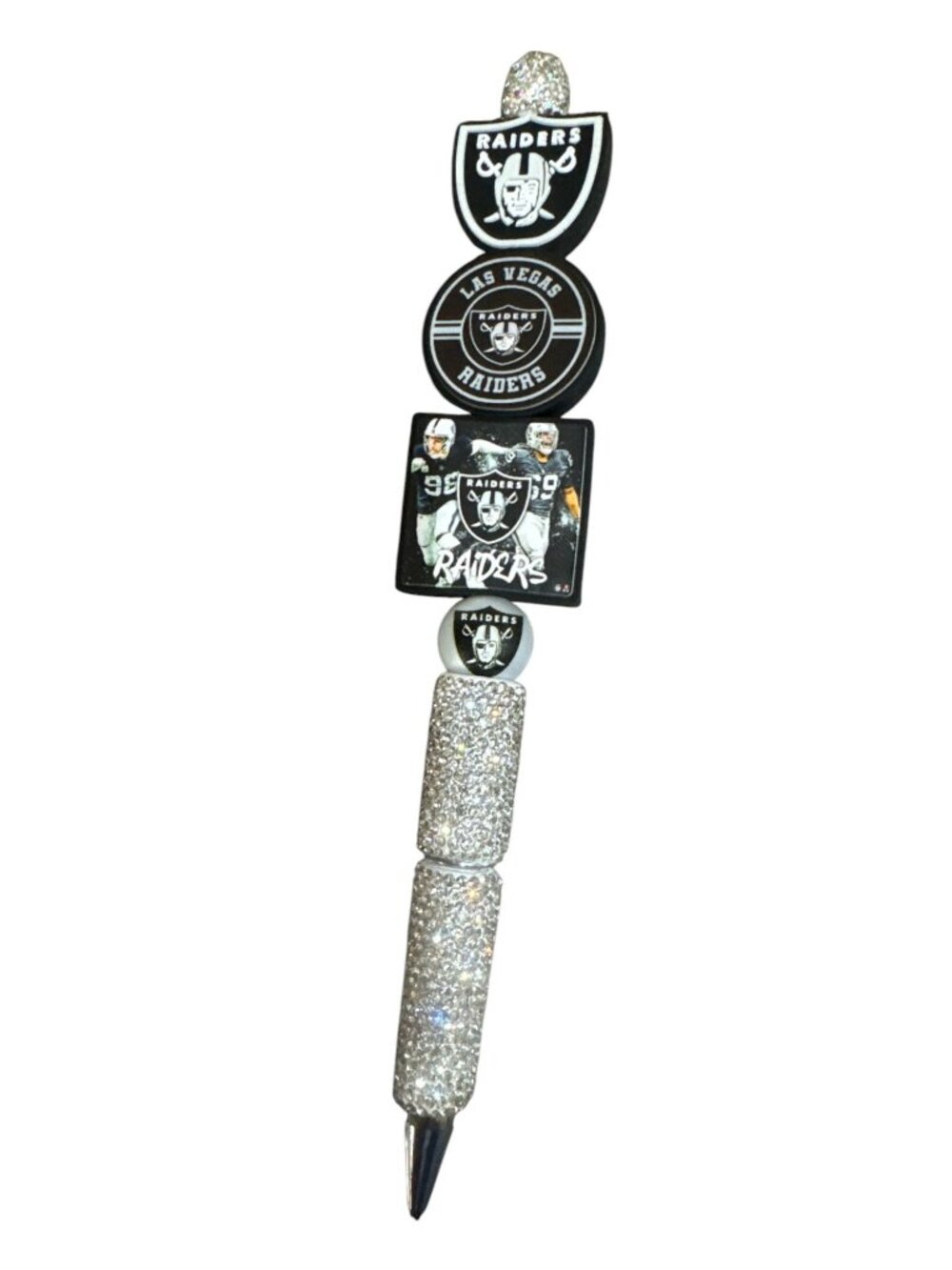 Las Vegas Raiders Glitter Pen with Team Logo Accents & Sparkling Rhinesto